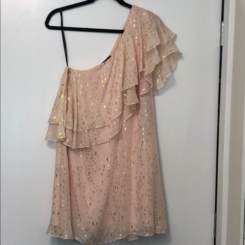 Rachel Zoe size 4 one shoulder ruffle dress